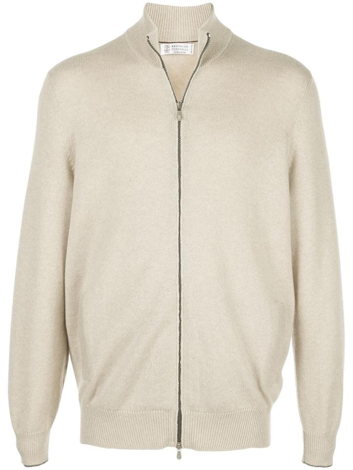 Brunello Cucinelli Zip-up Cardigan - Neutrals