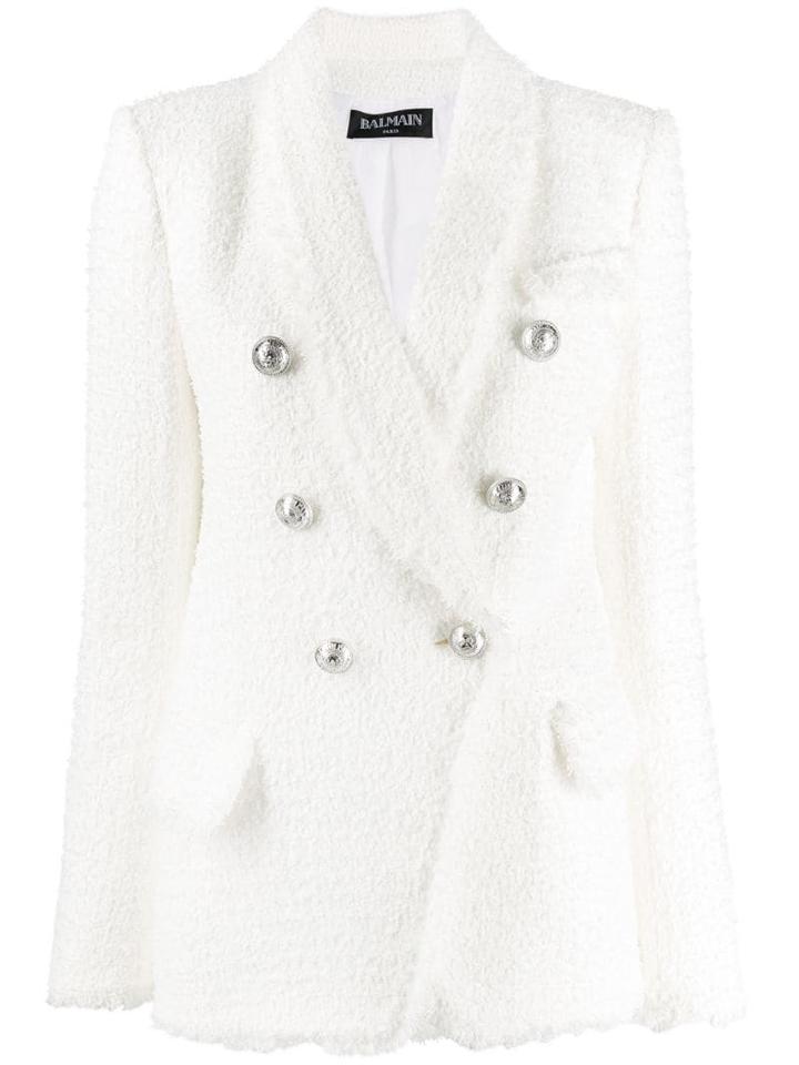 Balmain Textured Blazer Jacket - White