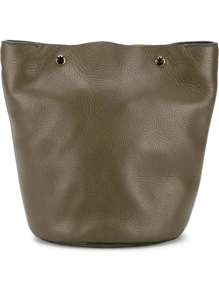 Marni Bucket Bag, Women's, Green, Calf Leather/suede/cotton