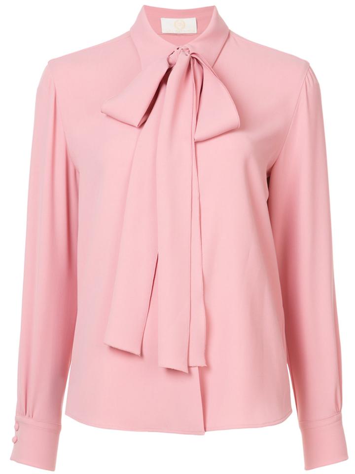 Sara Battaglia Pussy Bow Shirt - Pink & Purple