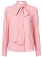 Sara Battaglia Pussy Bow Shirt - Pink & Purple