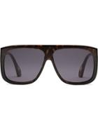 Gucci Eyewear Square-frame Sunglasses With Blinkers - Brown