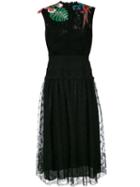 Valentino Tropical Dream Embroidered Lace Dress, Women's, Size: 42, Black, Polyamide/viscose/cotton/silk