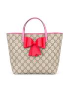 Gucci Kids Gg Supreme Bow Bag, Girl's, Brown