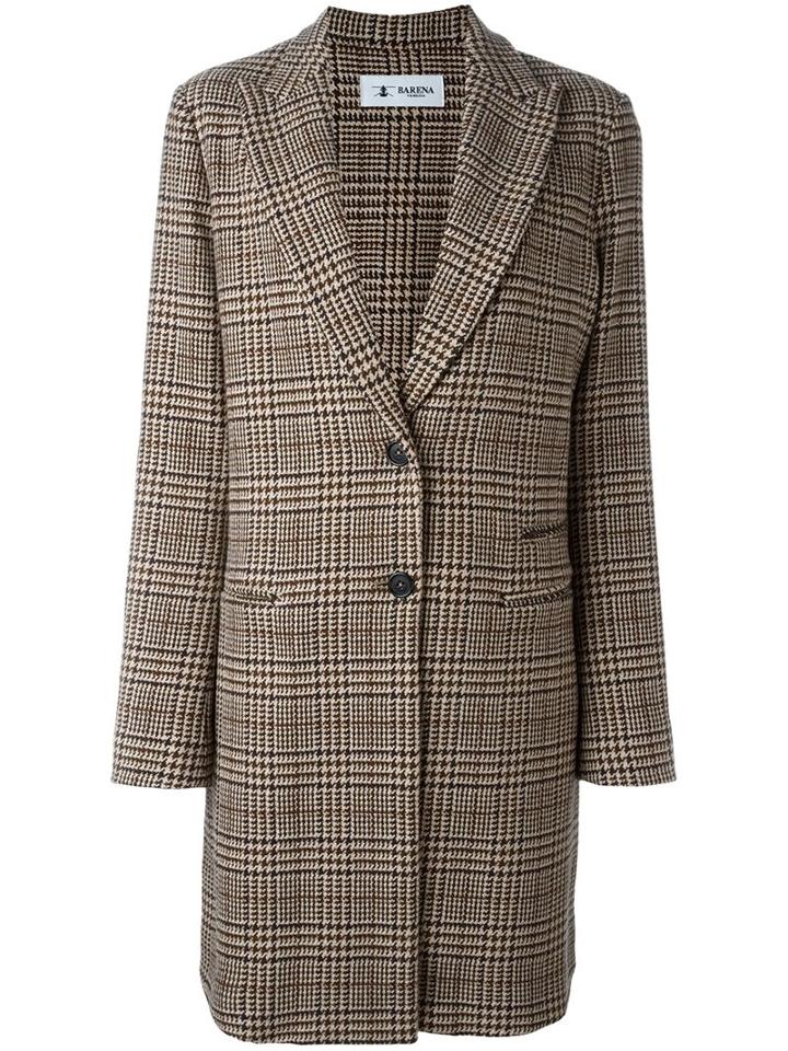 Barena Glencheck Coat, Women's, Size: 42, Brown, Polyamide/wool