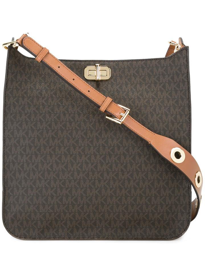 Michael Michael Kors Logo Pattern Print Shoulder Bag, Women's, Brown, Leather