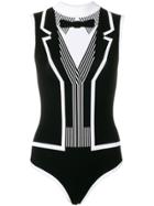 Thom Browne Trompe L'oeil Black Tie Bodysuit