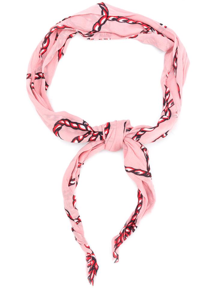 Pinko Printed Scarf - Pink & Purple