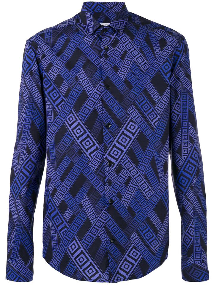 Versace Collection - Printed Shirt - Men - Cotton/spandex/elastane - 40, Blue, Cotton/spandex/elastane