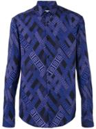 Versace Collection - Printed Shirt - Men - Cotton/spandex/elastane - 40, Blue, Cotton/spandex/elastane