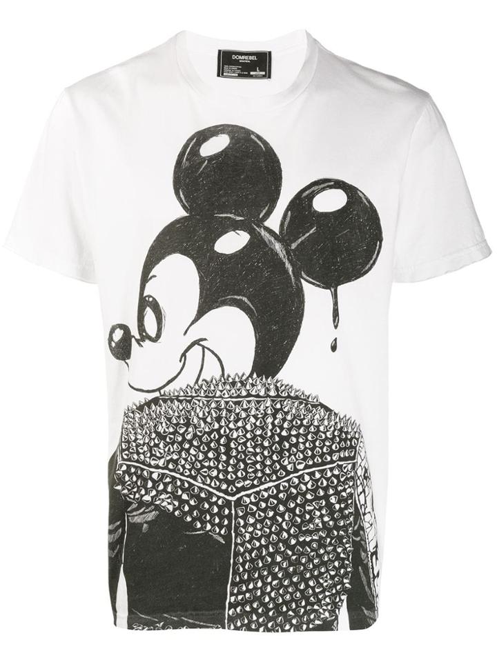 Domrebel Mickey Mouse Print T-shirt - White