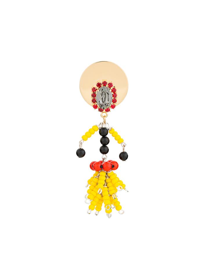 Marni Crystal Figure Brooch - Yellow & Orange