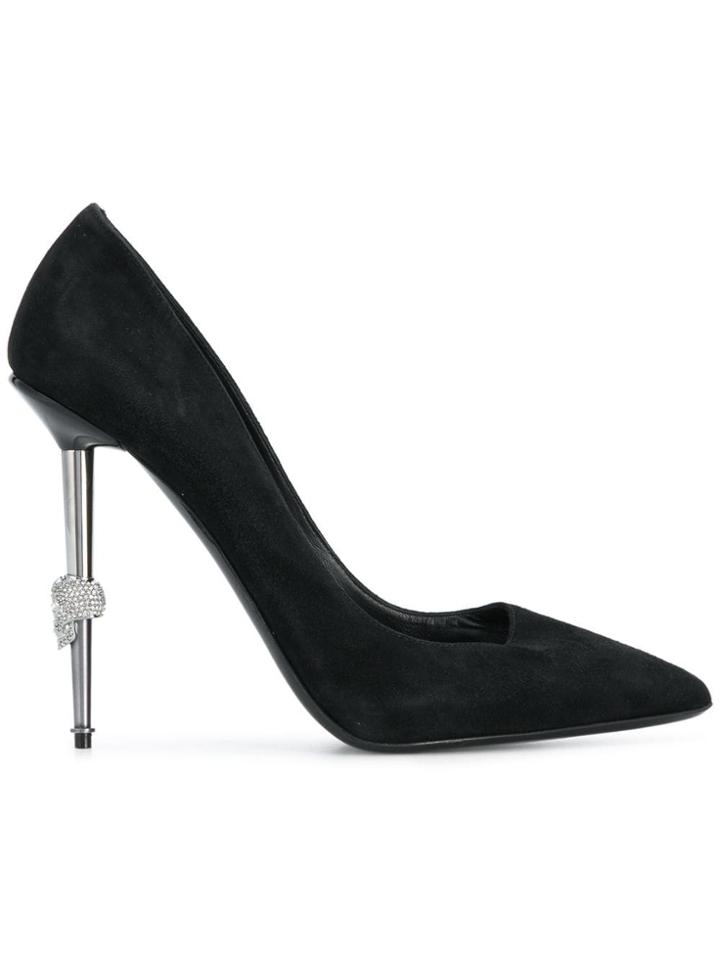 Philipp Plein Embellished Pointed Pumps - Black