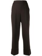 Incotex Cropped Flared Trousers - Brown