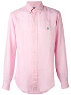 Ralph Lauren - Long Sleeve Logo Shirt - Men - Linen/flax - L, Pink/purple, Linen/flax