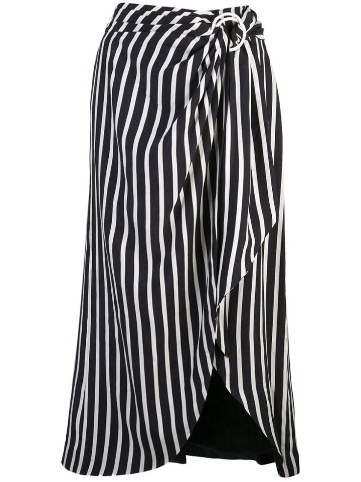 Jonathan Simkhai Striped Wrap Skirt - Black