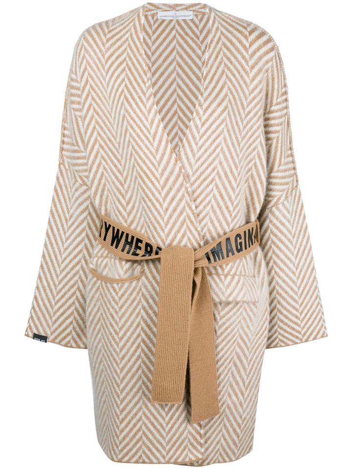 Golden Goose Deluxe Brand Chevron Pattern Cardicoat - Nude & Neutrals