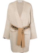 Golden Goose Deluxe Brand Chevron Pattern Cardicoat - Nude & Neutrals