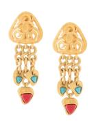 Chanel Pre-owned 1995's Cc Fringe Motif Earrings - Gold