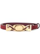 Gucci Interlocking-g Buckle Suede Belt - Red