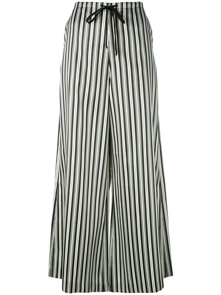 Mcq Alexander Mcqueen - Striped Palazzo Trousers - Women - Cotton/polyester - 42, Black, Cotton/polyester