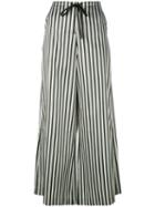 Mcq Alexander Mcqueen - Striped Palazzo Trousers - Women - Cotton/polyester - 42, Black, Cotton/polyester