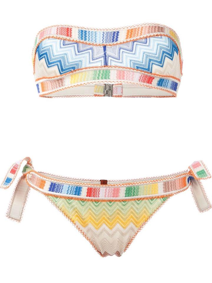 Missoni Zigzag Pattern Bandeau Bikini