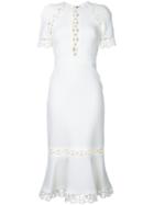 David Koma - Chain Cutout Dress - Women - Cotton/polyester/spandex/elastane/viscose - 8, White, Cotton/polyester/spandex/elastane/viscose