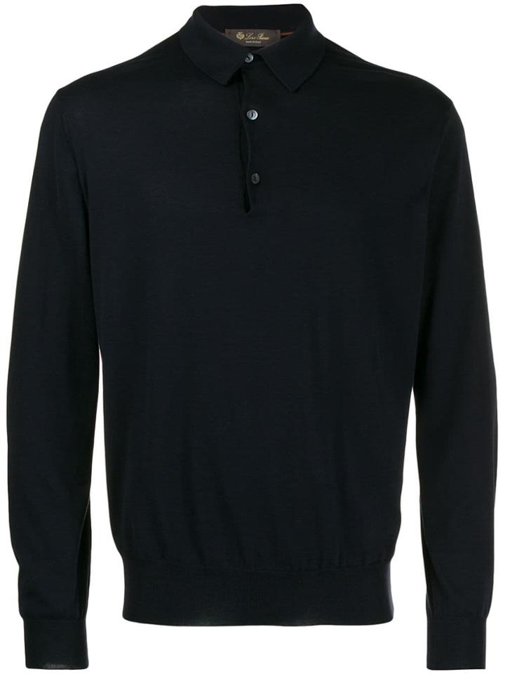 Loro Piana Long Sleeve Polo Sweatshirt - Blue