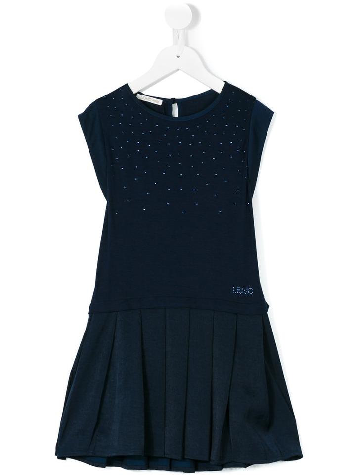 Liu Jo Kids - Embellished A-line Dress - Kids - Polyester/spandex/elastane/viscose - 4 Yrs, Blue