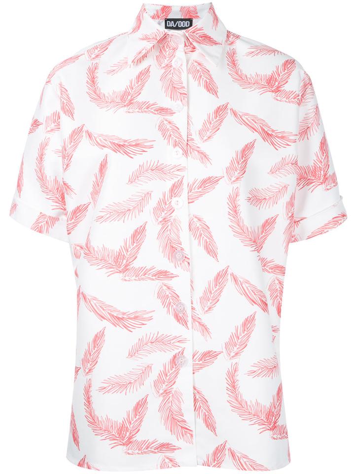 Dalood Red Feather Shirt, Women's, Size: 36, White, Cotton/polyester