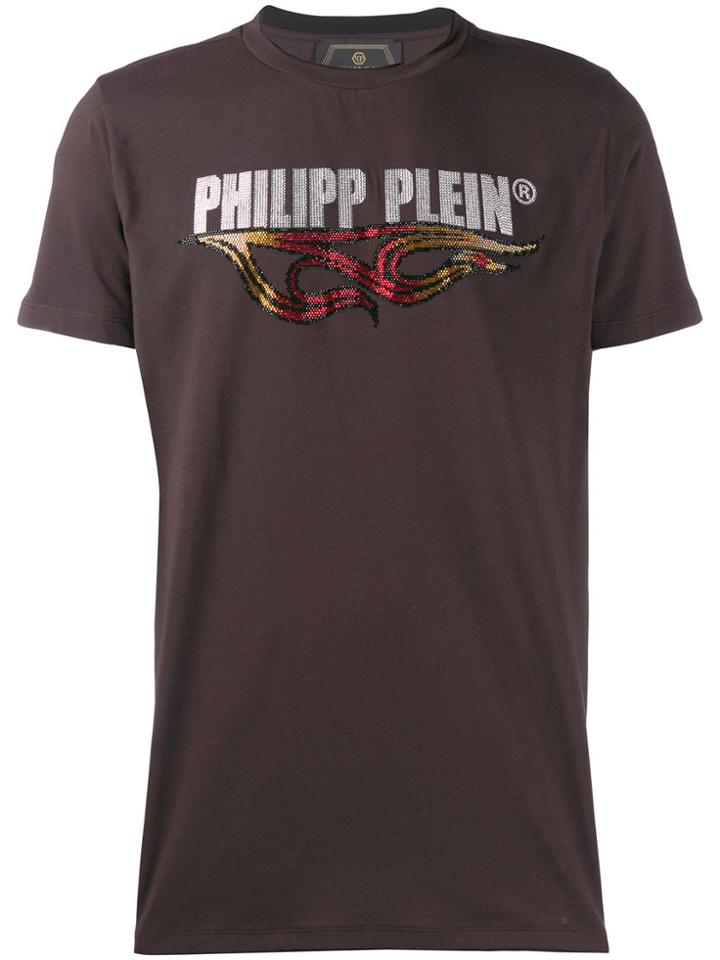 Philipp Plein Flame Gold Cut T-shirt - Brown