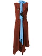 Marni Scarf Neck Draped Dress - Brown
