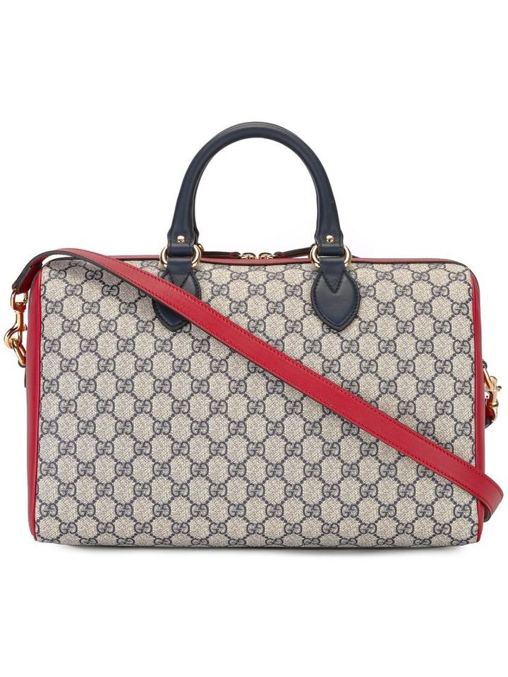 Gucci Gg Supreme Tote, Blue, Calf Leather