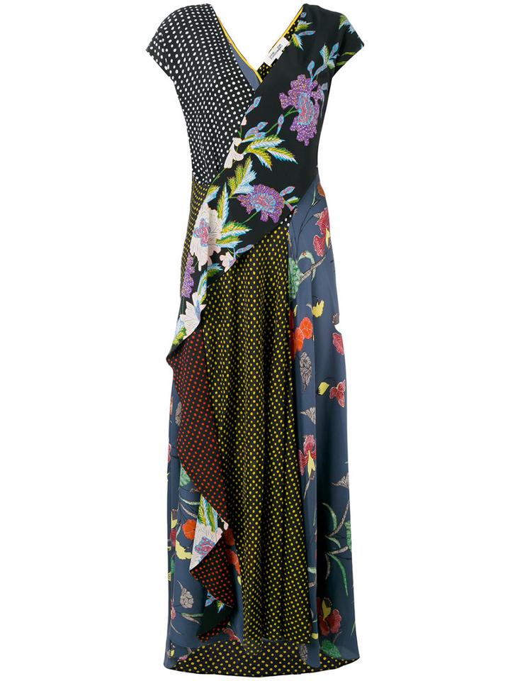 Diane Von Furstenberg - Floral Print Dress - Women - Silk - 6, Black, Silk