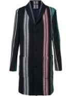 Carven Striped Coat, Men's, Size: 46, Blue, Viscose/cotton/wool/polyamide