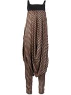 Uma Wang Striped Jumpsuit, Women's, Size: S, Black, Leather/viscose