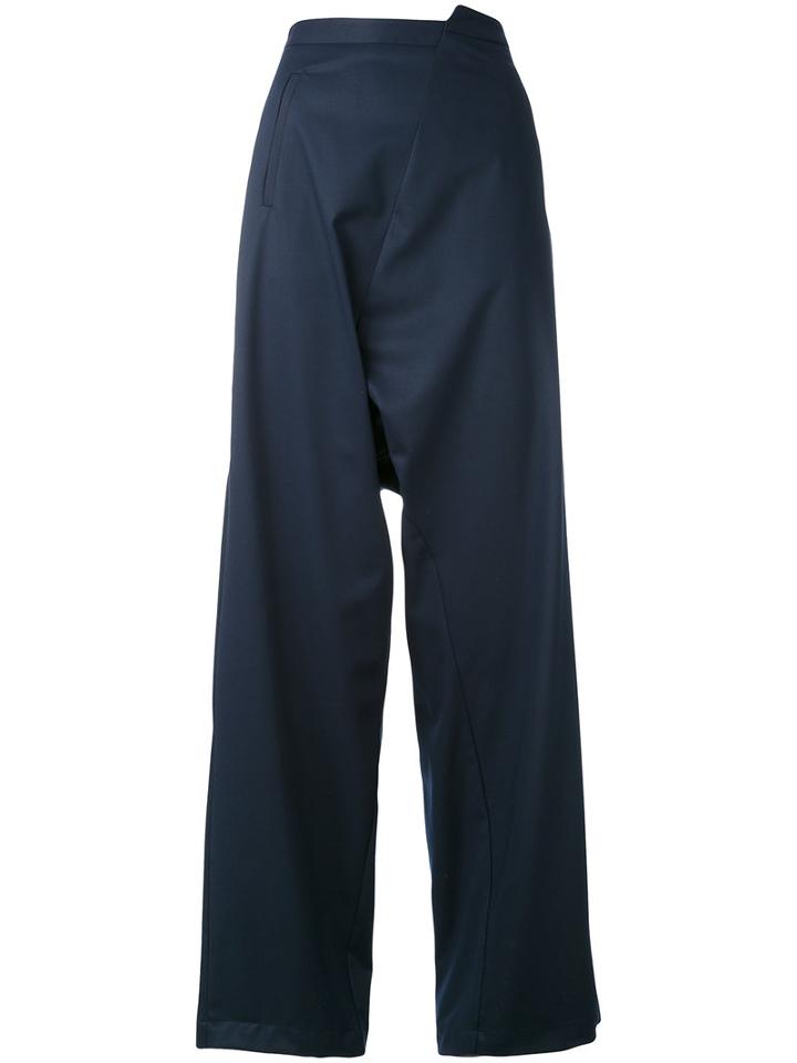 Semicouture - Asymmetric Palazzo Pants - Women - Polyester/spandex/elastane/viscose - 40, Blue, Polyester/spandex/elastane/viscose