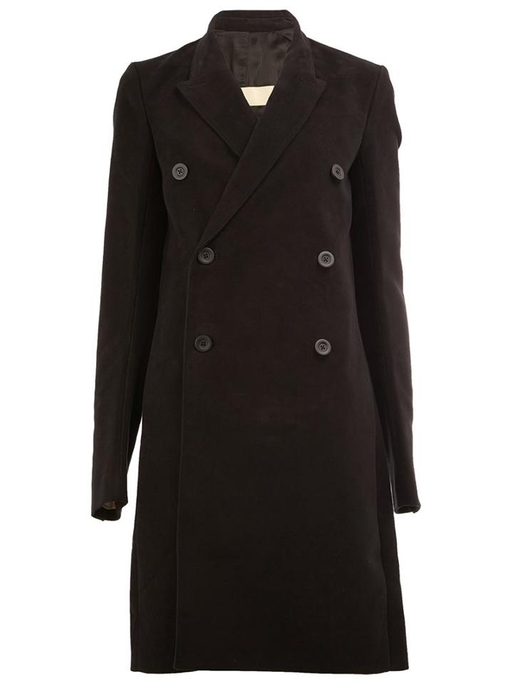 Rick Owens 'jmf' Peacoat, Men's, Size: 50, Black, Cotton/cupro