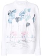 Victoria Beckham Flamingo Print Sweater - White