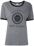 Saint Laurent - Logo Patch T-shirt - Women - Cotton - S, Grey, Cotton