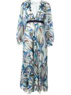 Msgm Printed Flared Cape Dress, Women's, Size: 40, Polyester/spandex/elastane