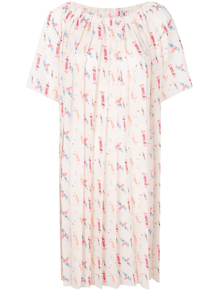 Ultràchic Pleated Off-shoulder Dress - Nude & Neutrals