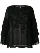 Cavalli Class Sequin Embroidered Blouse - Black