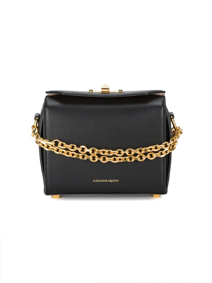 Alexander Mcqueen Black Leather Box Bag