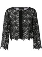 Ermanno Ermanno - Cropped Jacket - Women - Silk/cotton/polyester - 44, Women's, Black, Silk/cotton/polyester