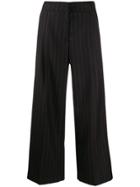 Mcq Alexander Mcqueen Pinstriped High-waisted Trousers - Black