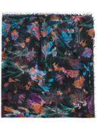 Iro Frayed Hem Printed Scarf - Black