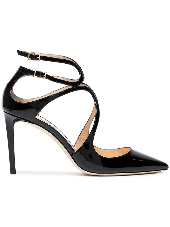 Jimmy Choo Black Lancer 85 Patent Leather Pumps
