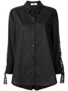 Gaelle Bonheur Side Logo Stripe Shirt - Black